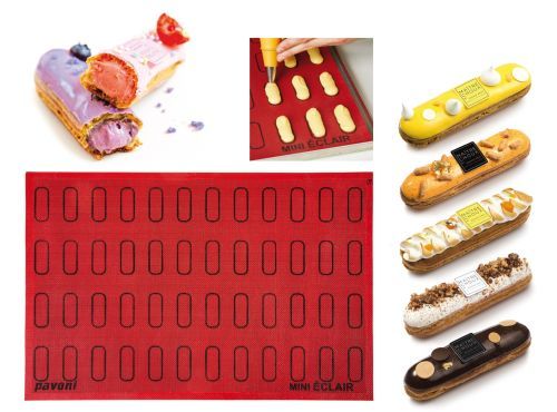 @ Silikon-Matte | -Form für 48 Mini Eclairs L60xB18mm (60x40cm)