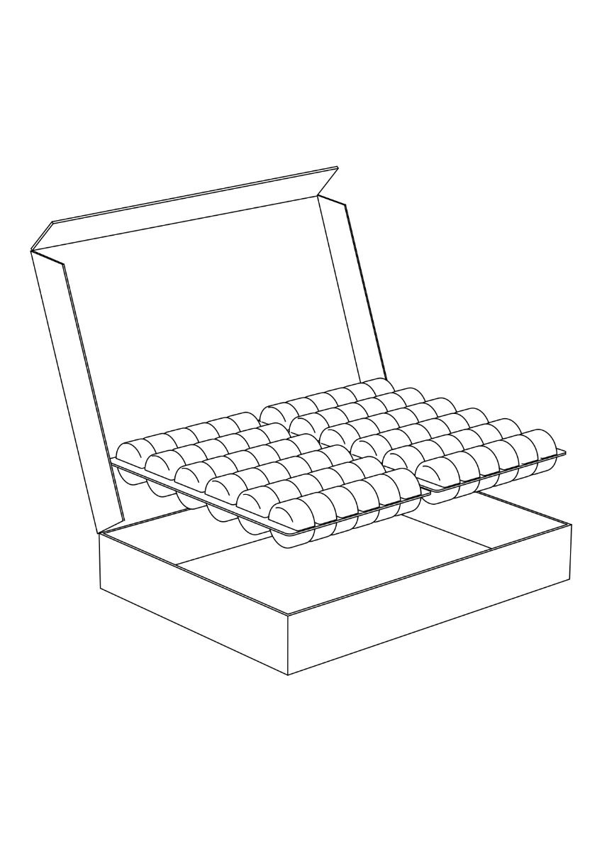 @ Umverpackung | Karton | Transportbox OHNE  Blister für 2 x MC36 (72 Macarons)  (20 Stk)